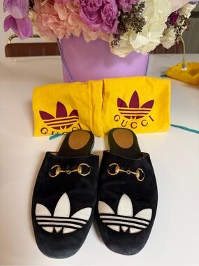 Gucci x adidas slides